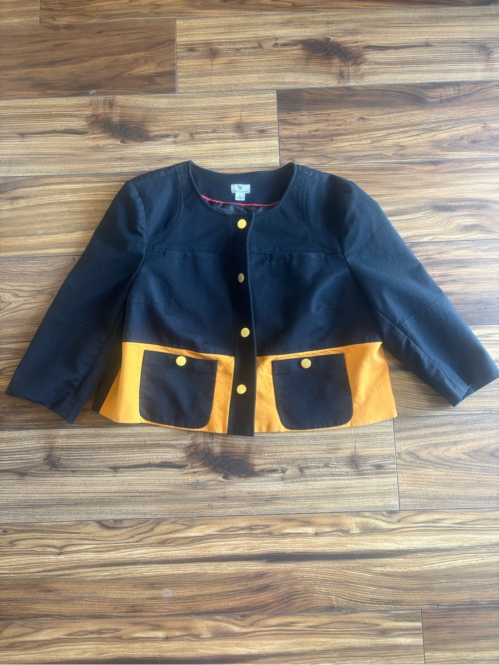 Worthington Black and Mustard Contrast Pocket Jacket